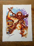 "Rosebud" Jerry Garcia Letterpress Portrait