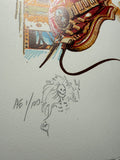 "Rosebud" Jerry Garcia Letterpress Portrait